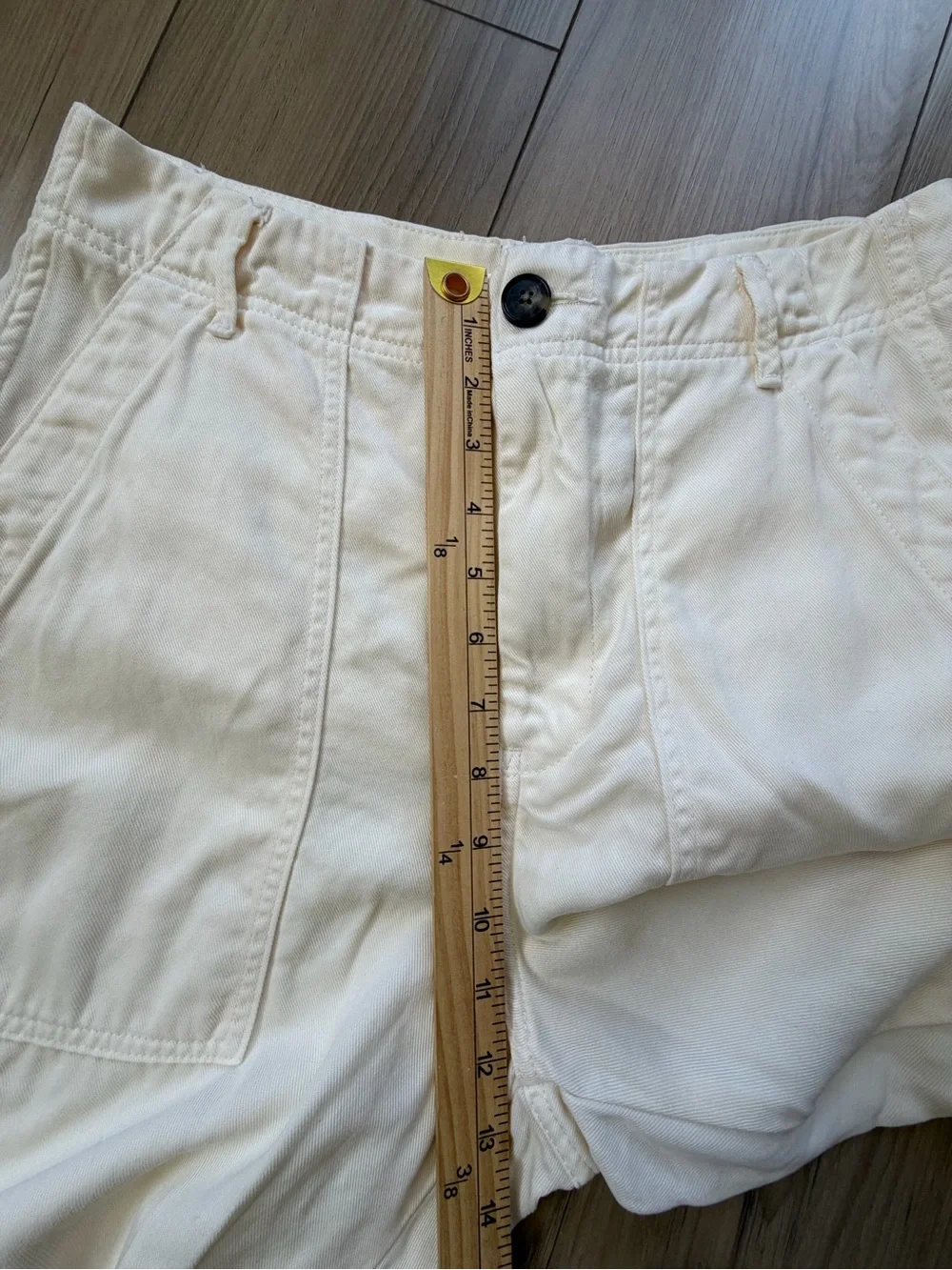 Everlane Carpenter Cropped Cream High-Rise Buttersoft Tencel Pants Tapered Leg 6 - Picture 8 of 9